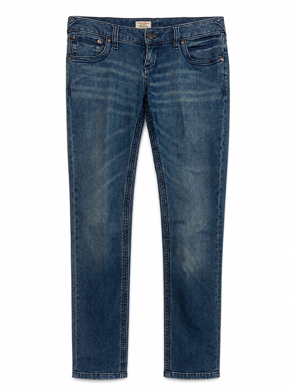 Free People Size 28 Bootcut Jeans Medium Wash Distressed Raw Hem Stretch Denim